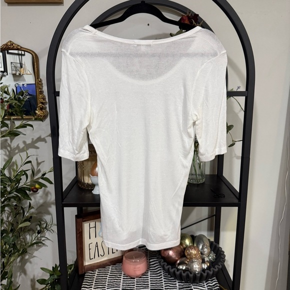 Agolde White Fitted Short Sleeve T-Shirt size large - Picture 7 of 7
